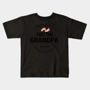 Authentic Time Grandpa Milestone Grandchild Kids T-Shirt